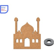 Eding Ramazan Ayı Temalı Cami Ahşap Magnet Mıknatıslı - Okul Çocuk  Stem Etkinlik Boyama Aktivitesi