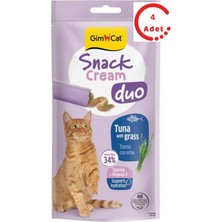 Gimcat Snack Cream Duo Ton Balıklı - Kedi Otlu Kedi Ödülü 6X15GR x 4 Adet