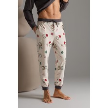 Syah Erkek Pamuklu Cepli Uzun Pijama Altı