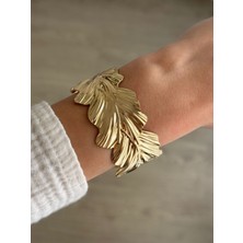 İrem Yıldız Çelik Gold Yaprak Model Kelepçe