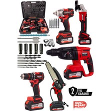 Kimmeer Plus Profesyonel 21V Matkap Hilti Taşlama Somun Sıkma Testere 5'lı Set