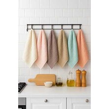 Mela Home Piramit Desen 30*50 cm 6'lı Mutfak Havlusu - Çeyiz - El ve Yüz Havlusu - Kurulama Bezi %100 Pamuk