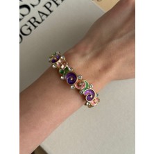 İrem Yıldız Çelik Desenli Esnek Bileklik