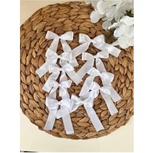 Nuksoc Beyaz Saten Fiyonk 10 Adet Hediyelik Süsleme Kolisi Renkli ve Şık