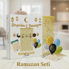 Gold Yıldız Ramazan Süsleme Seti, Balonlar ve Hoşgeldin Teması