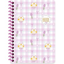 Keskin Color Keskin A6 Çizgili Karton Kapak Kawaii Defter - Kedi