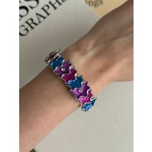 İrem Yıldız Çelik Desenli Esnek Bileklik