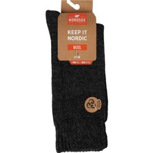 NordSox 1 Çift Antrasit Havlu Kışlık Erkek Lambswool Soket Çorap