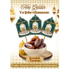 Ramazan Temalı 9'lu Cupcake Sunum ve Ikram Süslemeleri Seti