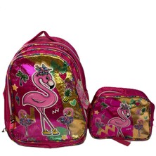 Relaxion Relaxıon Çocuk Çanta Seti – Flamingo Desenli, Pembe 2’li Kombin