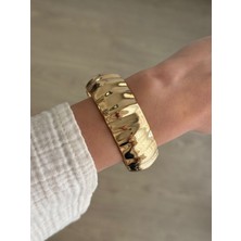 İrem Yıldız Çelik Gold Tırtıklı Model Kelepçe