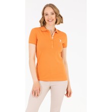 U.S. Polo Assn. Kadın Kiremit Basic Polo Yaka Tişört 50262698-VR031
