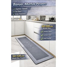 ( 1 Adet ) 50X120 cm Banyo, Mutfak Paspası Kaymaz Tabanlı Su Emici Yapı Dikdörtgen