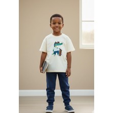 Monila Erkek Çocuk Pamuklu Timsah Baskılı T-Shirt ve Eşofman Altı 2'li Takım