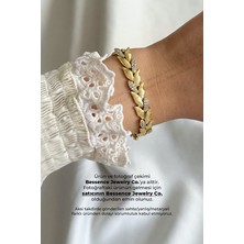 Bessence Jewelry Co Xuping Helen Model Zirkon Taşlı 14K Gold Vıp Çelik Bileklik - 17CM+2CM Ayarlanabilir