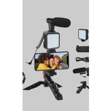 Astraltech Telefon Video Çekim Kiti LED Aydınlatma Mikrofon Tripodlu Tam Set
