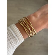 İrem Yıldız Çelik Gold Desen Kelepçe