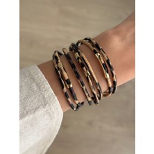 İrem Yıldız Çelik Leopar Desen Bileklik