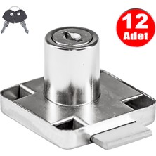 Kare Kilit 12 Adet Dolap Çekmece Kilidi Anahtarlı Posta Kutusu Mobilya Kilidi