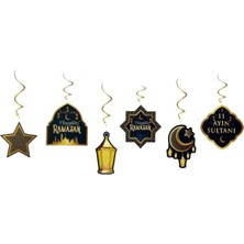 Ramazan Temalı 6'lı Tavan Süs Seti, Oda Dekorasyonu Için Harika Seçenek