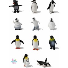 Brother Toys 12'li Kaliteli Mini Et Dolgulu Penguen Figür Oyuncaklar 5 Cm.