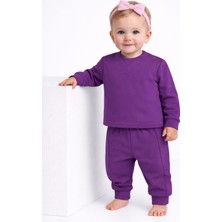 Organickid Mix Kız Bebek Mor Eşofman Takımı