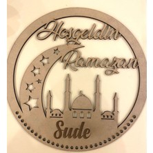 Özel Ramazan Kapı Süsü, 30X30 Cm, 3 mm Ham Ahşap, Şık ve Zarif Tasarım