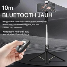 Aesco 2-In-1 Selfie Stick – 170CM Uzatılabilir, Bluetooth Kablosuz Uzaktan Kumanda, 3 Modlu LED Dolgu Işığı, Type-C Şarjlı, Ios & Uyumlu | NP-01S