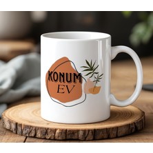 BB Design Konum Ev Tasarımlı Beyaz Seramik Baskılı Kupa Bardak 330 ml