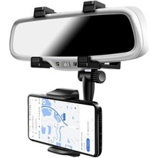 Aesco Araba Dikiz Aynası Telefon Tutucu, Evrensel Çok Fonksiyonlu Akıllı Telefon Tutucu, 360° Dönebilir ve Ayarlanabilir Klipsli, Dönebilir ve Geri Çekilebilir Araç Telefon Tutucu