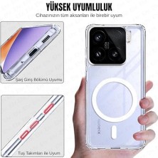 Aesco Mi 15 Uyumlu Kamera Korumalı Şarj Özellikli Sert Sararmaz Kristal Şeffaf Kılıf (Şeffaf, Mi 15)