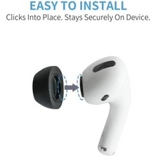 Aesco Premium Köpük Kulak Geçişi, Airpods Pro Sürüm 2.0 ile Uyumlu, Küçük Boyut, 3 Çift, 44-50220-21, Siyah