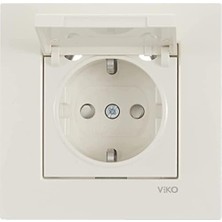 Skygo Krem Çocuk Korumalı Kapakli Topraklı Priz