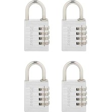 Skygo Kendi Kombinasyon Asma Kilidinizi Ayarlayın, 4'lü Paket, Gümüş 643EC4