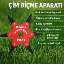 Skygo Çim Biçme Aparatı, 6 Bıçaklı, Ergonomik, Metal, Bahçe Tırpan Makinesi Ek Parça, CBA250