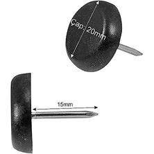 Skygo Çivili Masa Koltuk Mobilya Ünite Zemin Koruyucu Plastik Papuç 25 Adet Çap 20 mm