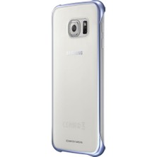 Aesco Slimline Clip-On Kılıf Clear View Cover Galaxy S6 Için, Metalik Siyah/şeffaf