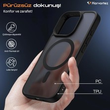 Aesco 13 Pro Max Kılıf 6.7" Magsafe ile Uyumlu, Darbeye Dayanıklı Cep Telefon Kılıfı, Mat Arka Yüzey N56 Manyetik, Alüminyum Tuşlar, Bpa Içermez, Sararmaz Phone - Siyah