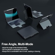 Aesco iPad Air 13 Inç (M2, 2024), iPad Pro 12.9 Klavyeli Kılıf (6./5./4./3. Nesil) Klavye Kılıfı, Sihirli Izleme Pedi, Slayt Kamera Kapağı, 7 Arka Işık Renkli Çıkarılabilir Klavye, Siyah