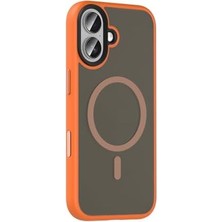 Aesco 17 Için Kılıf Mat Arka Yüzey Uyumlu Şarj Özellikli Flet M-Safe Kapak (Turuncu)