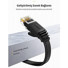 Aesco Cat6 Flat Ethernet Kablosu, 1 Metre, Siyah