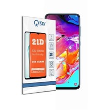 Aesco Galaxy A70 ile Uyumlu Tam Kaplayan 21D Temperli Ekran Koruyucu Cam