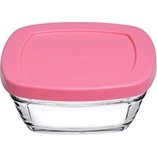 Aesco Cam Saklama Kabı Seti, 4 Parça, Asortili Çok Renkli Plastik Kapakli, 310 cc