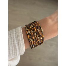 İrem Yıldız Çelik Leopar Desen Bileklik