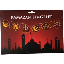 Kırmızı Ramazan Temalı Sarkıt Süsleme Seti, Perde ve Duvar Dekoru