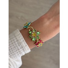 İrem Yıldız Çelik Renkli Çiçekli Bileklik