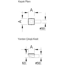 Aesco V- Kare 5606979 Duş Kanalı, Yandan Çıkışlı, 10X10 Cm, Dk 800 Kapak, Mat Krom