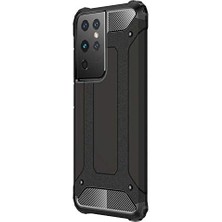 Aesco Galaxy S21 Ultra Kılıf Rugged Armor Siyah