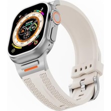 Aesco Akıllı Saat Spor Kayışı, Silikon Malzeme, Series 46MM Uyumlu Silikon Krem Kordon