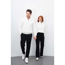 Sevgili Kombin 4 ‘lü Kadın&erkek Siyah-Beyaz Sweatshirt Pantolon Alt-Üst Takım